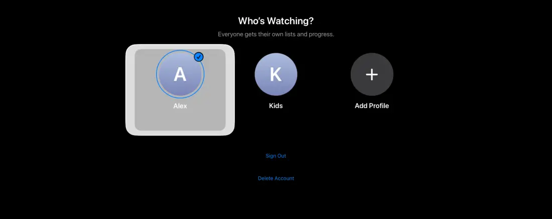 The Who’s Watching profile picker in IPTV+